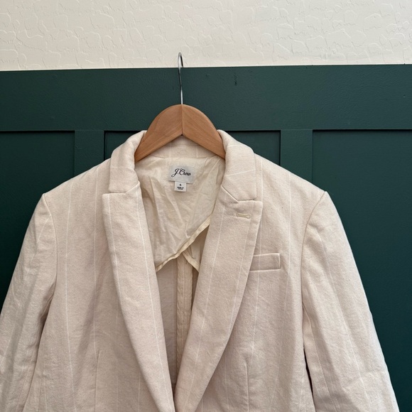 J. Crew Alfie Cream Blazer Jacket In Denim Stripe - Picture 4 of 9